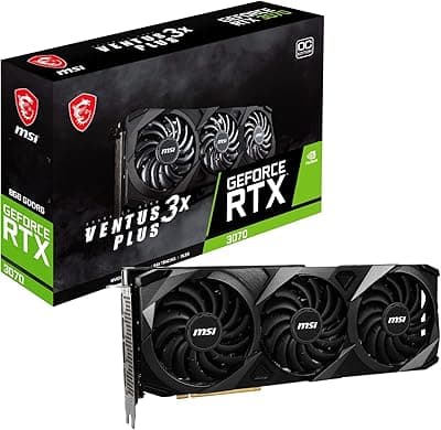 MSI Gaming GeForce RTX 3070 LHR 8GB GDRR6 256-Bit HDMI/DP Nvlink Triple Torx Fan 3 Ampere Architecture OC Placa Gráfica (RTX 3070 Ventus 3X Plus 8G OC LHR) 
