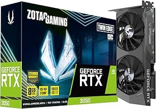 Zotac Placa de vídeo Gaming GeForce RTX 3050 Twin Edge OC 8GB GDDR6 128-bit 14 Gbps PCIE 4.0, Resfriamento avançado IceStorm 2.0, Freeze Fan Stop, Controle ativo do ventilador, ZT-A30500H-10M 