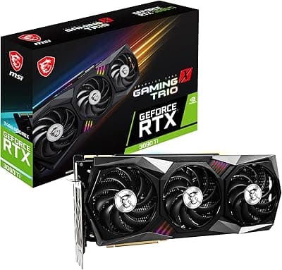 MSI Placa de vídeo para jogos GeForce RTX 3090 Ti Gaming X Trio 24G – 24GB GDDR6X, 1860 MHz, PCI Express Gen 4, 384-bit, 3X DP v 1.4a, HDMI 2.1 (suporta 4K e 8K HDR) 