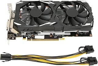 Vikye Placa gráfica RX 580, placa gráfica para jogos, 8 GB, GDDR5, 256 bits, suporta 8 K, 16 PCI Express 3.0, 2 ventiladores de refrigeração 