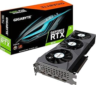 GIGABYTE Placa gráfica GeForce RTX 3070 Eagle 8G (REV2.0), 3X ventiladores WINDFORCE LHR, 8GB 256-bit GDDR6, GV-N3070EAGLE-8GD REV2.0 