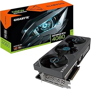 GIGABYTE Placa de vídeo GeForce RTX 4080 Eagle OC 16G, 3 ventiladores WINDFORCE, placa de vídeo GDDR6X de 16 GB 256 bits, GV-N4080EAGLE OC-16GD 