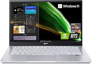 Acer Laptop Swift X SFX14-41G-R7YT Creator | 14" Full HD 100% sRGB | AMD Ryzen 5 5600U | NVIDIA RTX 3050 Laptop | 8GB LPDDR4X | SSD NVMe 512GB | Wi-Fi 6 | Teclado retroiluminado | Windows 11 Home 