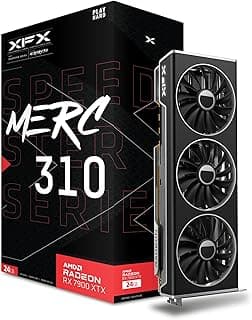 XFX Placa gráfica para jogos Speedster MERC310 AMD Radeon RX 7900XTX preta com 24 GB GDDR6, AMD RDNA 3 RX-79XMERCB9 