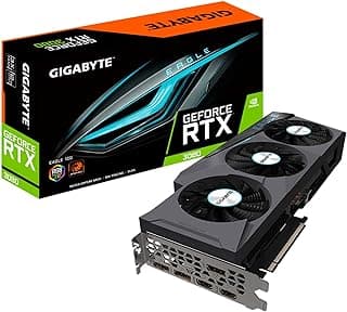GIGABYTE Placa de vídeo GeForce RTX 3080 Eagle 12G, 3x ventoinhas WINDFORCE, 12GB 384-bit GDDR6X, GV-N3080EAGLE-12GD 