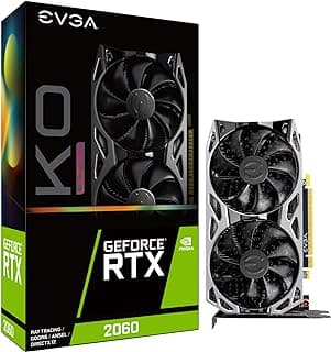 EVGA 06G-P4-2068-KR GeForce RTX 2060 KO Ultra Gaming, 6GB GDDR6, ventiladores duplos, placa traseira de metal 