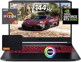 Acer Nitro 5 15.6" 144Hz FHD Gaming Laptop, AMD Ryzen 5 5600H, Nvidia GeForce  RTX   3060 , RGB BK Windows 11 w/Mouse Pad (16GB RAM | 512GB PCIe SSD) 