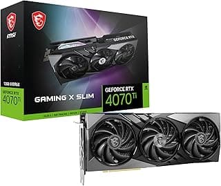 MSI Placa gráfica de arquitetura Gaming GeForce RTX 4070 Ti 12GB GDRR6X 192-Bit HDMI/DP Nvlink Tri-Frozr 3 Ada Lovelace (RTX 4070 Ti Gaming X Slim 12G) 