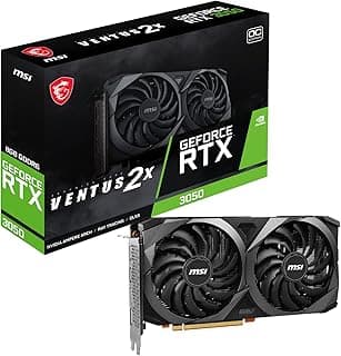 MSI Placa de vídeo GeForce RTX 3050 8GB GDRR6 128 bits HDMI/DP PCIe 4 Torx Twin Fans Ampere OC (RTX 3050 Ventus 2X 8G OCV1) 