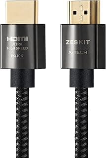 Zeskit X-Tech Cabo HDMI de alta velocidade 48Gbps 2,4 m, 8K60 4K120 144Hz eARC HDR HDCP 2.2 2.3 compatível com Dolby Vision Apple TV 4K Roku Sony, LG, Samsung, Xbox Series X RTX 3080, PS4, PS5 