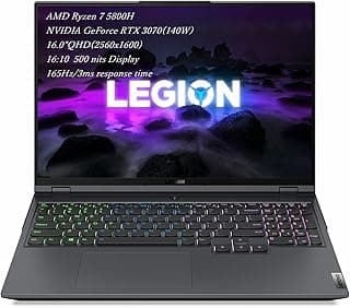 Lenovo Laptop Legion 5 Pro Gen 6 AMD Gaming, 16" QHD IPS 165Hz, Ryzen 7 5800H, GeForce RTX 3070 8GB, TGP 140W, Win 10 Home, 32GB RAM | SSD PCIe 2TB, com acessórios 