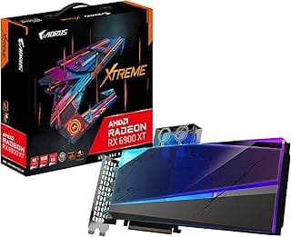 GIGABYTE Placa gráfica AORUS Radeon RX 6900 XT Xtreme WATERFORCE WB 16G, sistema de resfriamento WaterFORCE Water Block, 16GB 256-bit GDDR6, placa de vídeo GV-R69XTAORUSX WB-16GD 