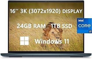 DELL Laptop Inspiron 16 Plus atualizado 2023, 16" 16:10 3K (3072x1920), Intel Core i7-12700H de 12ª geração (14 núcleos), Nvidia GeForce RTX 3050 Ti, 24GB RAM|SSD de 1TB, Wi-Fi 6, USB-C|HDMI, Windows 11, verde escuro 