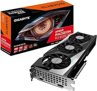GIGABYTE Placa gráfica Radeon RX 6500 XT Gaming OC 4G, sistema de resfriamento WINDFORCE 3X, 4GB 64-bit GDDR6, placa de vídeo GV-R65XTGAMING OC-4GD 