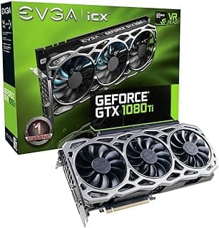 EVGA GeForce GTX 1080 Ti FTW3 Gaming, 11GB GDDR5X, tecnologia iCX - 9 sensores térmicos e RGB LED G/P/M, 3X controle de ventilador Async, cartão gráfico de design de fluxo de ar otimizado 11G-P4-6696-KR 