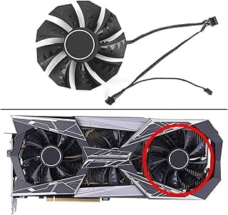 LINGFE Novo 8 5mm PLA09215B12H Fã mais frio compatível com Colorido i Jogo geforce GTX 1080 Ti 206 0s 2070 2070s 2080 2080s Placa gráfica Ti joyous (Blade Color : Fan C) 