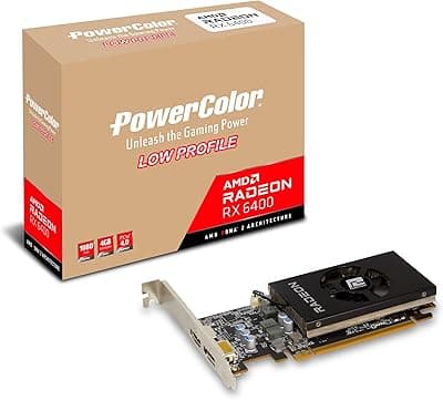 PowerColor Placa de vídeo AMD Radeon RX 6400 de perfil baixo com memória GDDR6 de 4 GB 