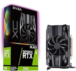 EVGA GeForce RTX 2060 XC Black Edition Gaming, 6 GB GDDR6, placa gráfica com ventilador HDB 06G-P4-2061-KR 