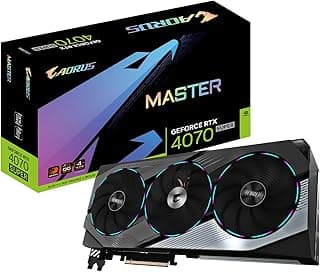 GIGABYTE Placa de vídeo AORUS GeForce RTX 4070 Super Master 12G, 3 ventoinhas WINDFORCE, 12GB 192-bit GDDR6X, GV-N407SAORUS M-12GD placa de vídeo 