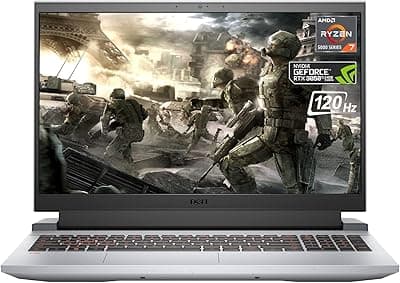 Dell G15 Laptop para jogos, tela FHD de 15,6 polegadas 120 Hz, processador AMD Ryzen 7 5800H, GeForce RTX 3050 Ti, 64 GB RAM, SSD de 2 TB, HDMI, RJ45, Wi-Fi 6, KB retroiluminado, Windows 11 Home, cinza Phantom com manchas