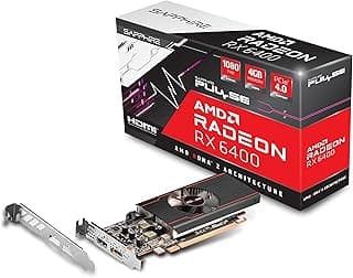 Placa de vídeo de baixo perfil AMD Radeon RX 6400 Sapphire 11315-01-20G Pulse com 4 GB GDDR6, AMD RDNA 2, preta 