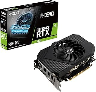ASUS Placa gráfica para jogos NVIDIA GeForce RTX 3060 V2 da Phoenix - PCIe 4.0, 12GB de memória GDDR6, HDMI 2.1, DisplayPort 1.4a, design de ventilador axial, placa traseira protetora, rolamentos de ventilador de esfera dupla, Auto-Extreme 