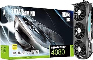 ZOTAC Placa de vídeo GeForce RTX 4080 16GB Trinity OC GDDR6X 256-bit 22,4 Gbps PCIE 4.0, resfriamento avançado IceStorm 2.0, iluminação RGB Spectra 2.0, ZT-D40810J-10P 