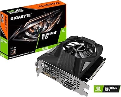Gigabyte Placa gráfica GeForce GTX 1650 D6 OC 4G, tamanho compacto de 170 mm, 4GB 128-Bit GDDR6, placa de vídeo GV-N1656OC-4GD 