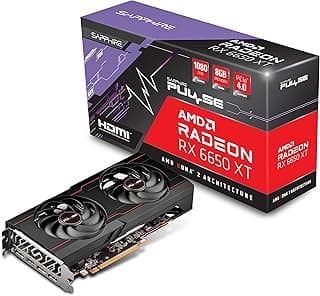 Placa de vídeo para jogos Sapphire 11319-03-20G Pulse AMD Radeon RX 6650 XT com 8GB GDDR6, AMD RDNA 2, preta 