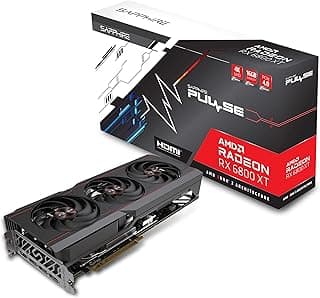 Placa de vídeo para jogos Sapphire 11304-03-20G Pulse AMD Radeon RX 6800 XT PCIe 4.0 com GDDR6 de 16 GB 