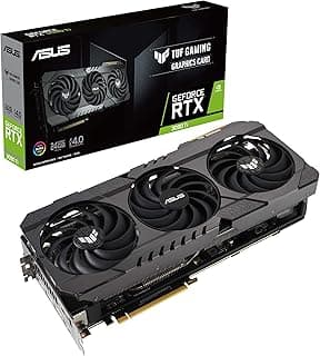 ASUS Placa gráfica TUF Gaming NVIDIA GeForce RTX 3090 Ti (PCIe 4.0, 24 GB GDDR6X, HDMI 2.1, DisplayPort 1.4a, rolamentos de ventilador de esfera dupla ajuste de GPU), Preto 