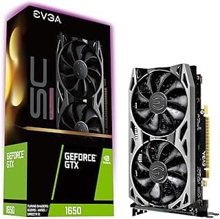 EVGA GeForce GTX 1650 SC Ultra Gaming, 04G-P4-1057-KR, 4GB GDDR5, ventilador duplo, placa traseira de metal 