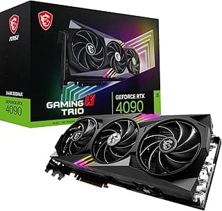 MSI GeForce RTX 4090 GAMING X TRIO 24G, placa gráfica, RTX 4090 GPU, 24 GB GDDR6X (21 Gbps/384-bit), PCIe 4.0 -TRI FROZR 3 (3 x TORX Fan 5.0), RGB-HDMI 2.0. 1 A, Disk playPort 1.4a 