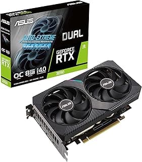 Placa gráfica para jogos ASUS Dual NVIDIA GeForce RTX 3050 OC Edition - PCIe 4.0, 8 GB de memória GDDR6, HDMI 2.1, DisplayPort 1.4a, Design de 2 slots, Design de ventoinha de tecnologia axial, Tecnologia 0dB, Suporte de aço 