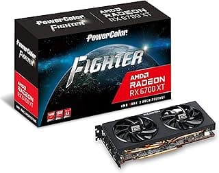 PowerColor Fighter AMD Radeon RX 6700 XT Placa gráfica para jogos com memória GDDR6 de 12 GB, alimentada por AMD RDNA 2, Raytracing, PCI Express 4.0, HDMI 2.1, AMD Infinity Cache 