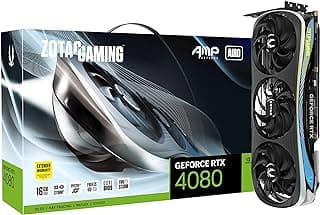 ZOTAC Placa de vídeo GeForce RTX 4080 16GB AMP Extreme AIRO GDDR6X 256-bit 22,4 Gbps PCIE 4.0, resfriamento avançado IceStorm 2.0, iluminação RGB Spectra 2.0, ZT-D40810B-10P 