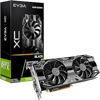 EVGA GeForce RTX 2060 12GB XC Black Gaming, 12G-P4-2261-KR, 12GB GDDR6, ventiladores duplos, placa traseira de metal 