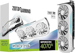 ZOTAC Placa de vídeo gamer GeForce RTX 4070 Ti Trinity OC White Edition DLSS 3 12GB GDDR6X 192-bit 21 Gbps PCIE 4.0, IceStorm 2.0 Advanced Cooling, Spectra 2.0 RGB Lighting, ZT-D40710Q-10P 