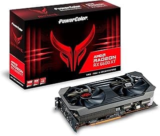 PowerColor Placa gráfica para jogos AMD Radeon RX 6600 XT da Red Devil com 8 GB de memória GDDR6, alimentada por AMD RDNA 2, HDMI 2.1, Powercolor 