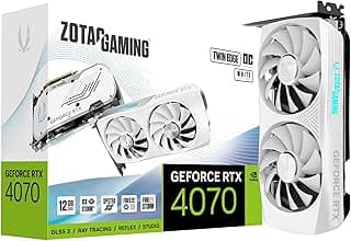 ZOTAC Placa de vídeo compacta para jogos GeForce RTX 4070 Twin Edge OC White Edition DLSS 3 12GB GDDR6X 192-bit 21 Gbps PCIE 4.0, IceStorm 2.0 Advanced Cooling, Spectra RGB Lighting, ZT-D40700Q-10M 