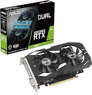 ASUS Placa gráfica dupla NVIDIA GeForce RTX 3050 6 GB para jogos - PCIe 4.0, memória GDDR6 de 6 GB, HDMI 2.1, DisplayPort 1.4a, DVI-D nativo, design de 2 compartimentos, suporte de aço, classificação 