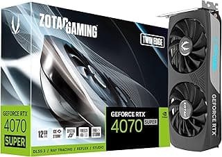 ZOTAC Placa de vídeo para jogos GeForce RTX 4070 Super Twin Edge DLSS 3 12GB GDDR6X 192-bit 21 Gbps PCIE 4.0 Compact Gaming, IceStorm 2.0 Advanced Cooling, Spectra RGB Lighting, ZT-D40720E-10M 