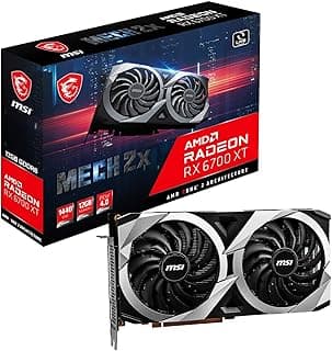 MSI Gaming Radeon RX 6700 XT 192-bit 12GB GDDR6 DP/HDMI Dual Torx 3.0 Ventiladores FreeSync DirectX 12 VR Ready Graphics Card (RX 6700 XT MECH 2X 12G) 