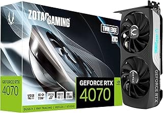 ZOTAC Placa gráfica compacta para jogos GeForce RTX 4070 Twin Edge OC DLSS 3 12GB GDDR6X 192-bit 21 Gbps PCIE 4.0, resfriamento avançado IceStorm 2.0, iluminação Spectra RGB, ZT-D40700H-10M 