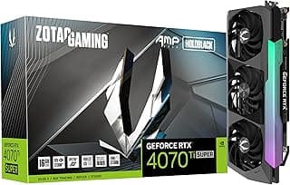 ZOTAC Placa de vídeo gamer GeForce RTX 4070 Ti Super AMP Holo DLSS 3 16GB GDDR6X 256-bit 21 Gbps PCIE 4.0, IceStorm 2.0 Advanced Cooling, Spectra 2.0 ARGB Lighting, ZT-D40730F-10P 