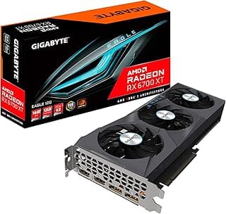 Gigabyte Placa gráfica Radeon RX 6700 XT Eagle 12G, sistema de resfriamento WINDFORCE 3X, placa de vídeo 12GB 192-bit GDDR6, GV-R67XTEAGLE-12GD 