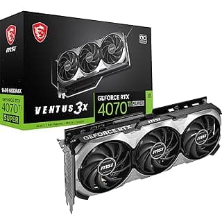 MSI Placa gráfica GeForce RTX 4070 Ti Super 16G Ventus 3X OC - 16GB GDDR6X, 2655 MHz, PCI Express Gen 4, 256-bit, 3X DP v1.4a, HDMI 2.1a (suporta 4K e 8K HDR) 