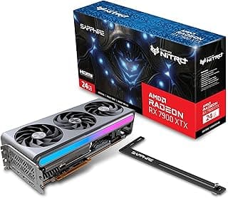 Placa gráfica para jogos Sapphire 11322-01-40G Nitro+ AMD Radeon RX 7900 XTX Vapor-X com 24GB GDDR6, AMD RDNA 3 