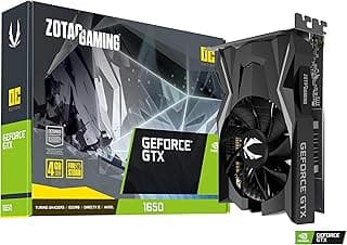 ZOTAC GAMING GeForce GTX 1650 OC 4GB GDDR6 128-bit Placa de vídeo para jogos, super compacta, ZT-T16520F-10L 