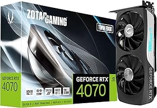 ZOTAC Placa gráfica compacta para jogos GeForce RTX 4070 Twin Edge DLSS 3 12GB GDDR6X 192-bit 21 Gbps PCIE 4.0, resfriamento avançado IceStorm 2.0, iluminação Spectra RGB, ZT-D40700E-10M 